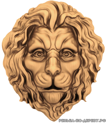 Голова льва из дерева
